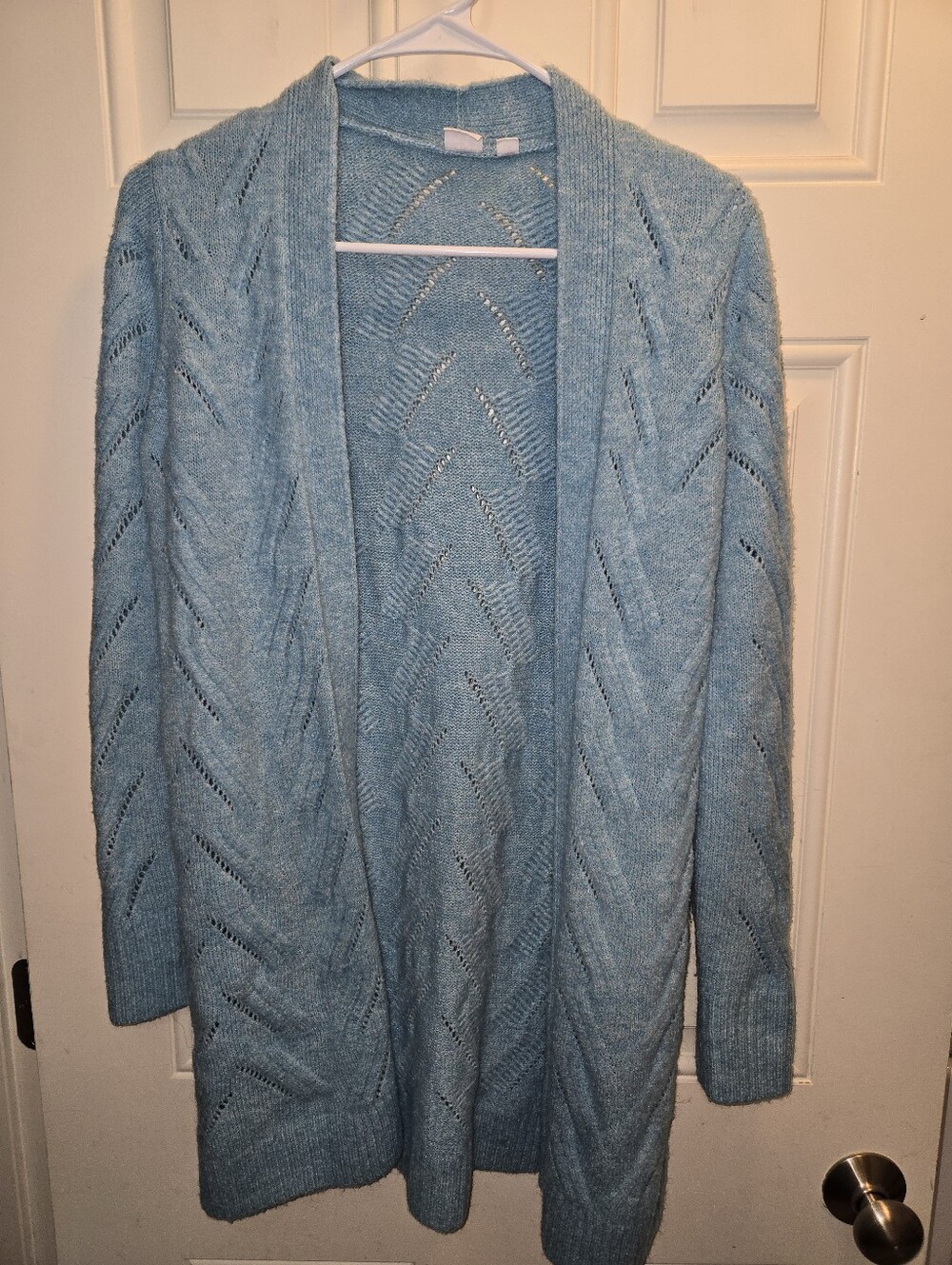 GAP Light Blue Open-Front Knit Cardigan